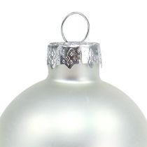 Weihnachtskugel Glas Ø6cm Silber Mix 24St