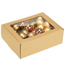 Artikel Weihnachtskugel Rosé Gold Glas Spiegelbeeren Ø40mm 32 St