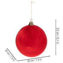 Artikel Weihnachtskugel Samtoptik Rot Große Christbaumkugel 20cm 3St