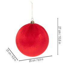 Artikel Weihnachtskugel Samt Rot Große Deko-Kugel zum Aufhängen 25cm 2St