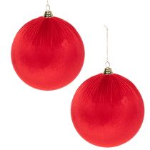 Artikel Weihnachtskugel Samt Rot Große Deko-Kugel zum Aufhängen 25cm 2St