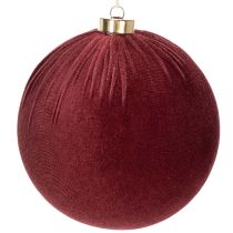 Artikel Weihnachtskugel Rot Samtoptik zum Aufhängen 15cm 3St