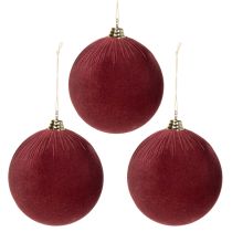 Artikel Weihnachtskugel Groß Rot Samtoptik 20cm 3St