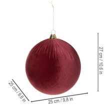 Artikel Christbaumkugel Samt Rot Groß zum Hängen 25cm 2St