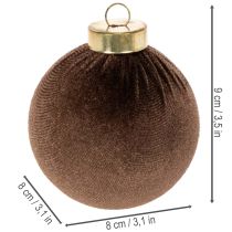 Artikel Weihnachtskugel Samtoptik Mix warme Farbtöne 8cm 12St