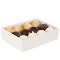 Artikel Weihnachtskugel Samtoptik Mix warme Farbtöne 8cm 12St