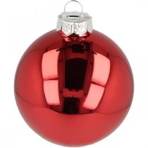 Artikel Christbaumkugel, Baumschmuck, Weihnachtskugel Rot H8,5cm Ø7,5cm Echtglas 12St