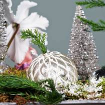 Artikel Weihnachtskugeln mit Rautenmuster Silber matt, glänzend Ø8cm 2St