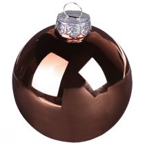 Artikel Weihnachtskugeln Silber Apricot Glaskugeln Ø6cm 24 St