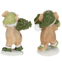 Artikel Weihnachtsmäuse Deko Maus Grün Braun H8cm 2 St