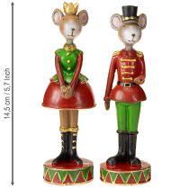 Artikel Weihnachtsmaus Mäuse Deko Figuren 14,5cm Rotgrün 2St