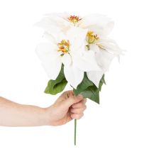 Artikel Kunstblume Weihnachtsstern weiß Große Blüte Dekopflanze 40cm