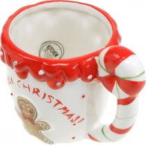 Weihnachtstasse Tasse Merry Christmas Weiß Keramik H10,5cm