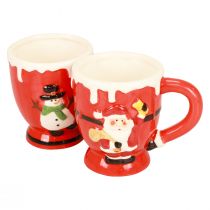 Weihnachtstassen Tasse Weihnachtsmann Keramik 10,5cm 2St