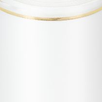 Artikel Weißes Kranzband mit Goldkante für Computerdruck, Satin Schleifenband, Wasserfest, 25m x 125mm