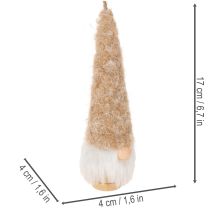 Artikel Deko Wichtelfigur mit Bart zum Aufhängen 17cm 6St
