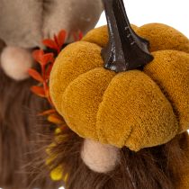 Artikel Herbstfigur Kürbiswichtel mit Sonnenblume und Bart 16cm 2St