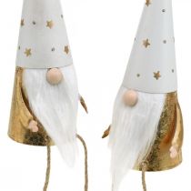 Artikel Wichtel Weihnachten Deko-Figur Weiß, Gold Ø6,5cm H22cm 2 St