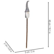 Artikel Wichtel Dekofigur mit gestreifter Mütze auf Holzstab 46cm 6St