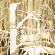 Artikel Windlicht Winterwald Glas mit Zweigdesign Innenseite Gold 12cm