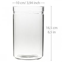 Artikel Blumenvase, Glaszylinder, Glasvase rund Ø10cm H16,5cm