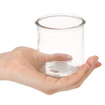 Artikel Glaswindlicht rund klares Glas Teelichthalter 8cm 3St