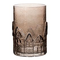 Artikel Windlicht Glas Häuser für Tischdekoration 23cm