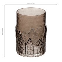 Artikel Windlicht Glas Häuser für Tischdekoration 23cm