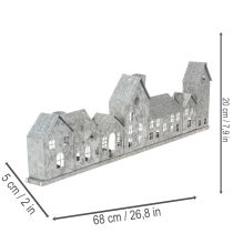 Artikel Deko Häuserreihe mit Teelichthaltern Adventsdeko 68cm
