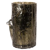 Artikel Windlicht Glas mit Hirsch Kopf und Baumreliefs Winterdeko 26cm