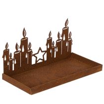Artikel Windlicht Metall Glaseinsatz Edelrost Deko Kerzen 21,5cm