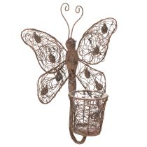 Artikel Windlicht Metall Wanddeko Schmetterling Rost Deko 36,5cm