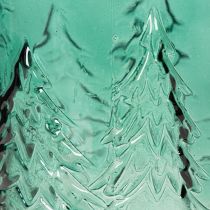 Artikel Windlicht Glas mit Tannen im Relief Weihnachtsdeko 16cm