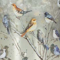 Artikel Kerzenglas Vögel Winter Design Windlicht glänzend 12cm