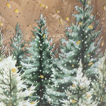 Artikel Windlicht Glas mit Tannenwald Teelichthalter Winterdeko 15cm