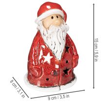 Artikel Nikolaus Dekofigur als Teelichthalter mit Sternen Tischdekoration 15cm