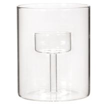 Artikel Glas Windlicht mit erhöhtem Teelichthalter 11cm