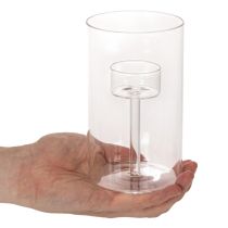 Artikel Kerzenglas Windlicht mit Einsatz für Stumpenkerzen 15cm 2St