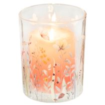 Artikel Deko Windlicht Glasmotiv Schmetterlingswiese für stilvolle Wohnakzente 18cm 2St