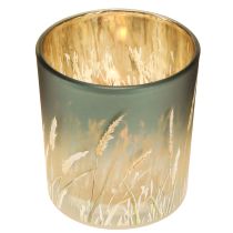 Artikel Deko Windlicht Glasmotiv Gräserdesign für stimmungsvolle Raumakzente blau 8cm 4St.
