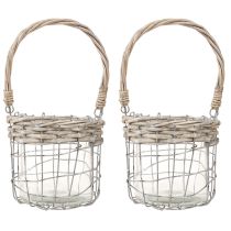 Artikel Windlicht zum Hängen Glas Metall Weide Ø14,5cm 2St