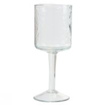 Artikel Windlicht Glas mit Fuß, Teelichthalter Glas rund Ø8cm H20cm