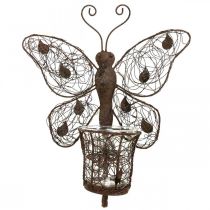 Artikel Windlicht Metall Wanddeko Schmetterling Rost Deko 36,5cm