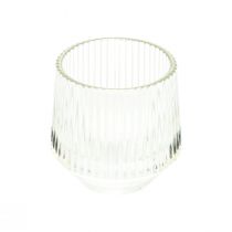 Artikel Teelichthalter Glas Windlichter Klar H7,5cm Ø8cm 6St