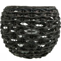 Artikel Windlicht geflochten Schwarz, Braun Sommerdeko Ø31cm H25cm