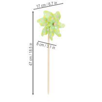 Artikel Garten Windrad Dekoration zum Aufstellen im Blumenbeet 47cm 3St