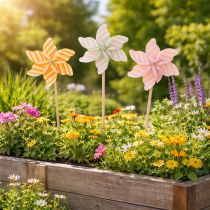 Artikel Windrad Gartenstecker Attraktive Dekoration für Terrasse Garten und Balkon 47cm 3St