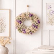 Artikel Trockenblumenkranz Frühling und Sommer Tisch und Wohnungstür für besondere Anlässe mit farbigen Akzenten 26cm