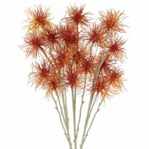 Xanthium Kunstblume Herbstdeko Orange 6 Blüten 80cm 3St
