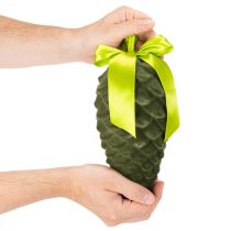 Artikel Zapfen Anhänger künstlich mit Geschenkband und Schleife 23cm 3St